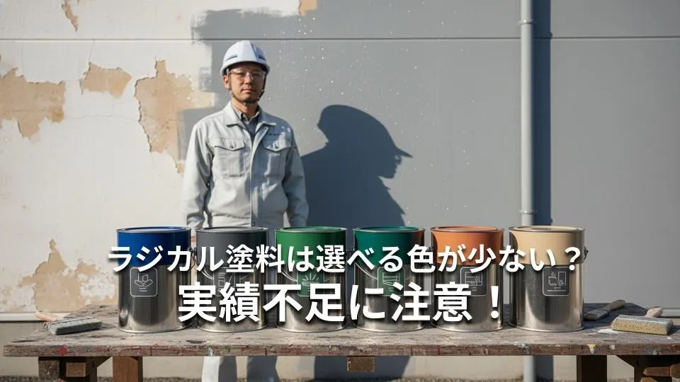 ラジカル塗料のデメリットとは？選べる色が少ない？実績不足に注意！