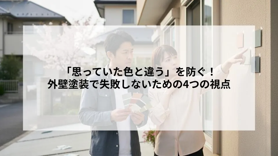 「思っていた色と違う」を防ぐ！外壁塗装の色選びで失敗しないための4つの視点