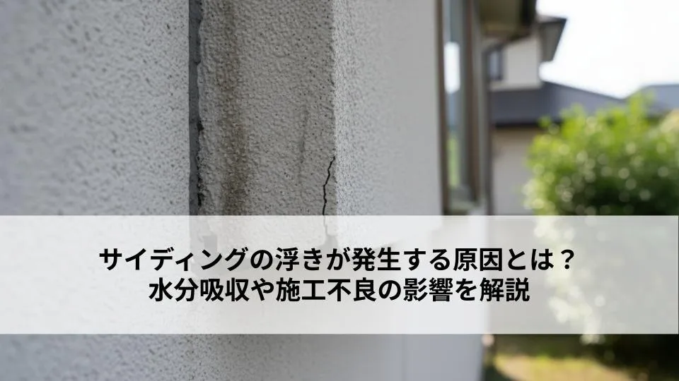 サイディングの浮きが発生する原因とは？水分吸収や施工不良の影響を解説